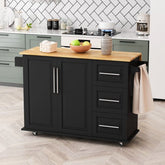 Bellemave® Kitchen Island Cart with 2 Door Cabinet and Three Drawers,43.31 Inch Width with Spice Rack,Towel Rack - Bellemave